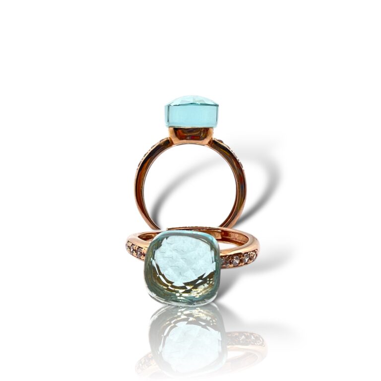 Anello Square Lux Aquamare