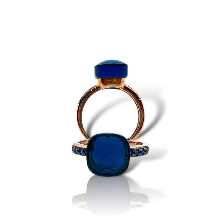 Anello Square Lux blu