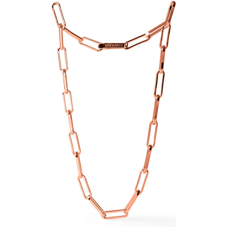 Collana in bronzo dorato rosa