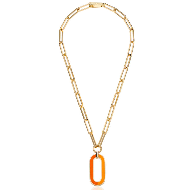 Collana con pendente smaltato arancio