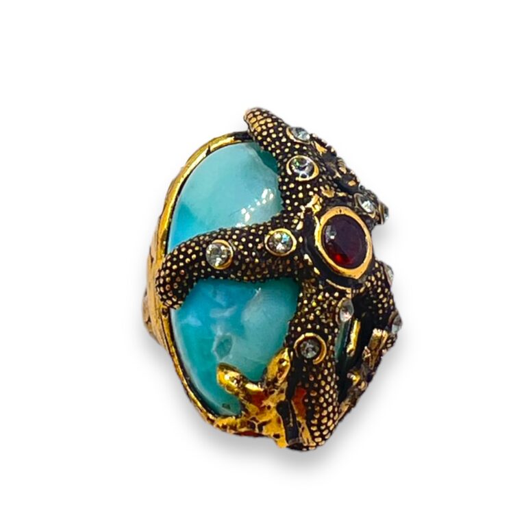 Anello Stella marina e Larimar